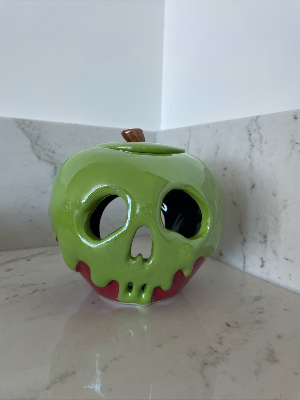 Disney Snow White "Just One Bite" Poison Apple Ceramic Candle Wicked Halloween